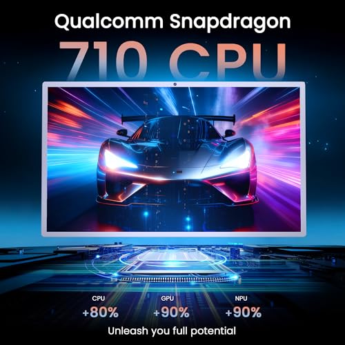 Image of Bisprico 32 Inch UHD 4K Portable Smart TV on Wheels, Qualcomm Snapdragon 710 CPU, Built-in 8-10H Battery, 8+128GB, Android 14 OS Touch Screen Monitor, 8MP Camera, Full Swivel Rotation, Remote Control