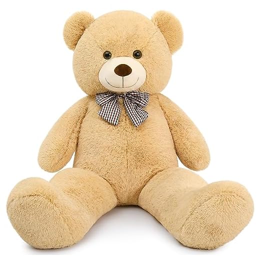 MaoGoLan Giant Teddy Bear 4 Feet,Adorable and Cuddly Big Bear Stuffed Animal 47", Classic Teddy Bear Plush Gift Decoration for Baby Shower,Party,Birthday,Valentines Day,Tan