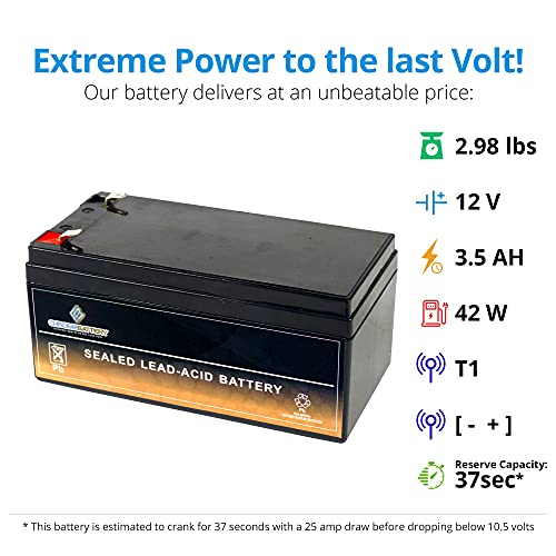 Battery For Wp3-12 Backup 12 Volt 3.5Ah 12V 3.5 Amp-Hr #TOP2