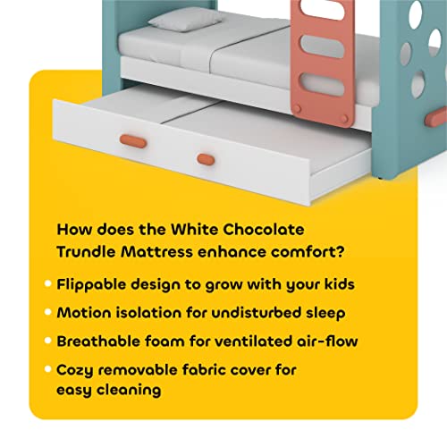 Image of Smartsters Reversible Flip Mattress for Kids |White Chocolate | Rectangle | Trundle Bed Size 6 | Mattress Single Bed Pure Cotton for Bedroom