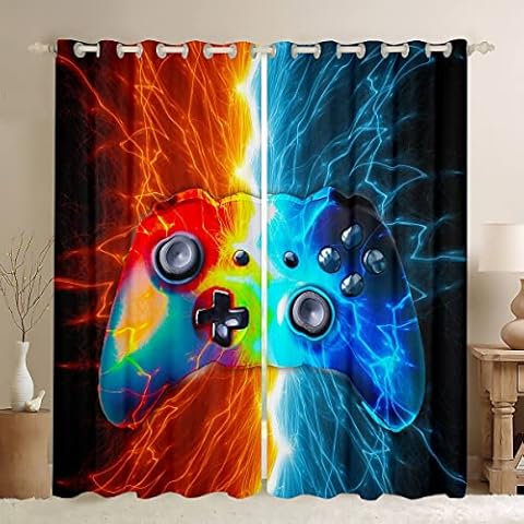 Cortinas Gamer Loussiesd Rojo y Azul Cover