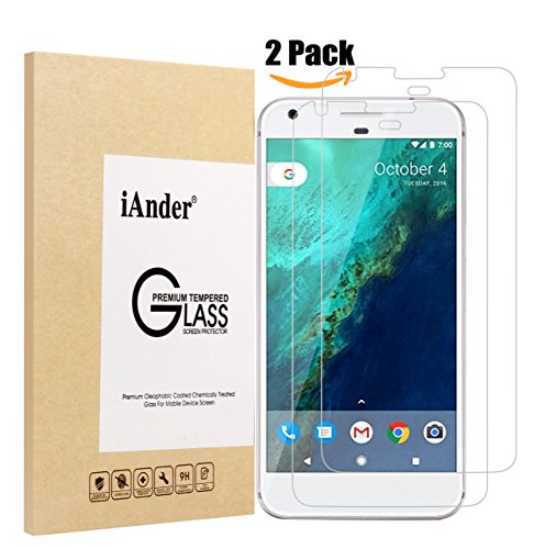 Google Pixel screen protector,[2-PACK] iAnder Premium Tempered Glass Screen Protector for Google Pixel [0.3mm Ultra Clear Scratch Proof High Definition]