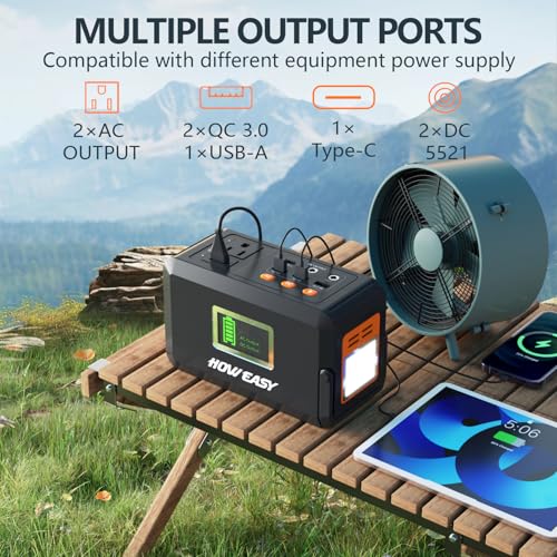 HOWEASY Portable Power Station,120W(240W Peak) Solar Generator,88Wh Lithium Battery Power with 110V AC Outlet/DC/USB/LED Light for Outdoor Camping Trip Hunting Emergency(Solar Panel Optional) 4 AI VOLT Generator Website 51RLg3P6gQL. SL500 AI VOLT Generator Website