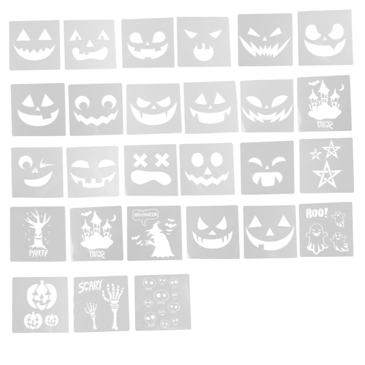DOITOOL 27pezzi Stencil Halloween Motivi di Zucca Stencil Pittura Fai da Te di Plastica Riutilizzabile Adatto per Scrapbooking Pittura su Tela e Decorazioni Murali