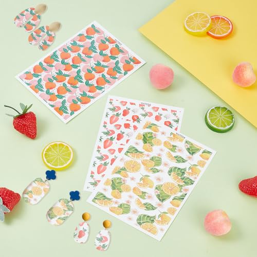 AHANDMAKER 3 Stile Frucht Transferpapier Keramik Abziehbilder Keramik Transfers Für Töpferkunst Buntes Frucht Ton Transferpapier Pottery Art Aufkleber Für Keramikglasur Achterbahn