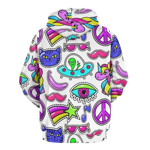 Sweatshirt Pull Homme Femme Chat Licorne aux Finitions Soignées Confort Durable S