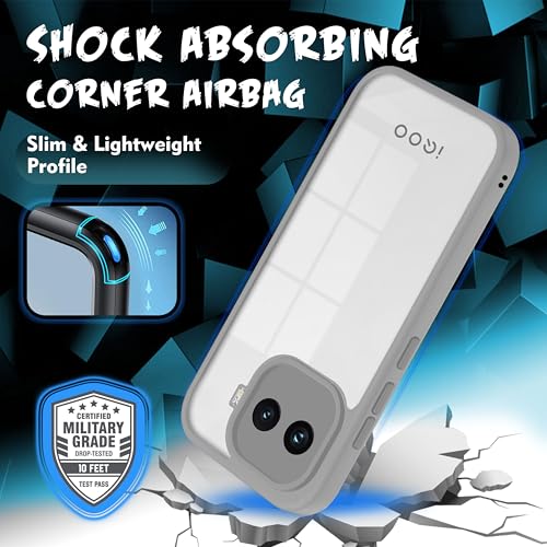 Image of V-TAN Back Cover for IQOO 15R 5G | TPU | Transparent Crystal Clear Case Compatible with IQOO 15R | Slim Fit, Camera Protective Shockproof Mobile Cover Design (Gray)