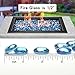 onlyfire 10 Pounds Fire Glass Beads for Propane Fire Pit, 1/2 Inch Reflective Firepit Glass Rocks Flat Marbles for Gas Fireplace and Fire Pit Table, High Luster Caribbean Blue