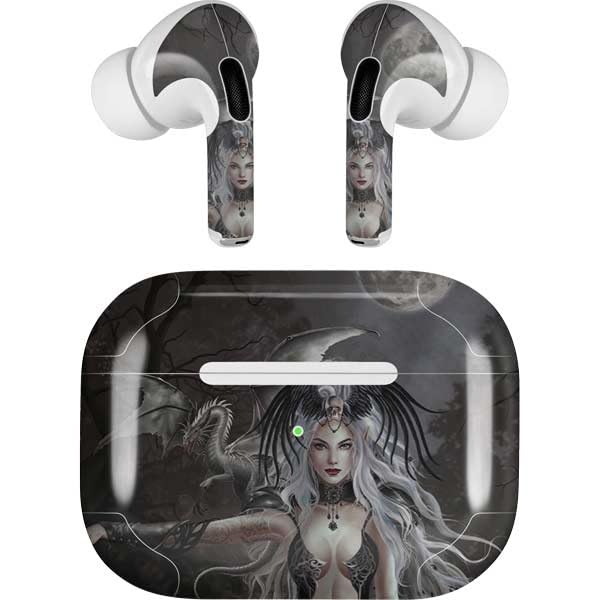 Skinit Decal Audio Skin Compatible with AirPods Pro 2nd Gen - Officially Licensed Gothic Princess with Silver Dragon by Nene Thomas Design