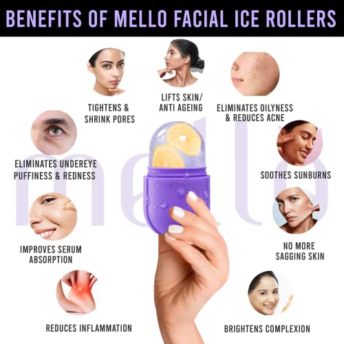 Image of MELLO Ice Roller for Face, Ice Roller for Face Massager, Face Ice Roller to Enhance Skin Glow, Shrink & Tighten Pores, Reusable Facial Ice Roller(Pink,Purple)