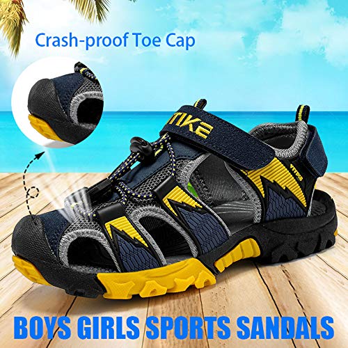 Image of JMFCHI Boys Girls Kids Closed Toe Sports Sandals Summer Water Shoes | Little /Big Kid,Comfortable lightweight,Non-slip soft sole,Hook-and-loop closure,Easy wear,Anti-collision toe,Daily casual