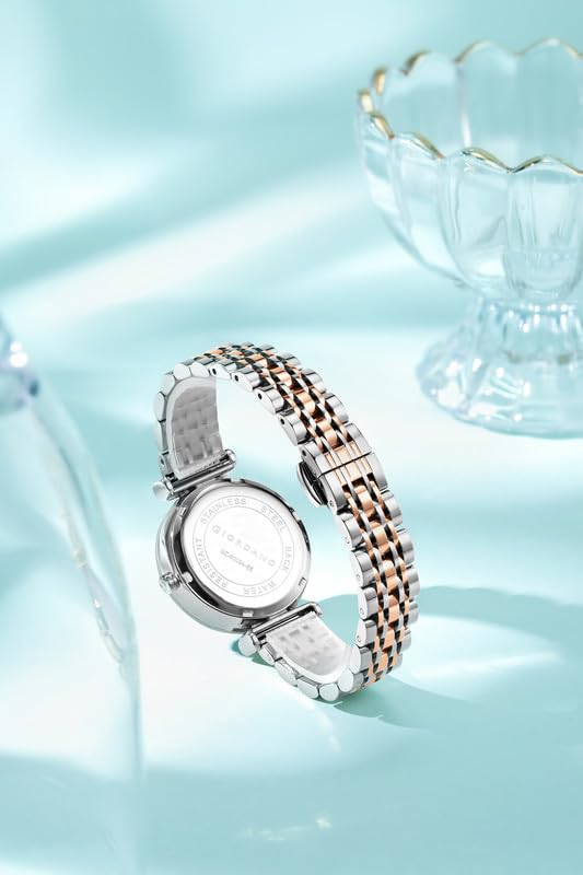Image of Giordano Premium Watch for Women - Elegant Round Cut Glass Dial with Stainless Steel Strap & Quartz Movement