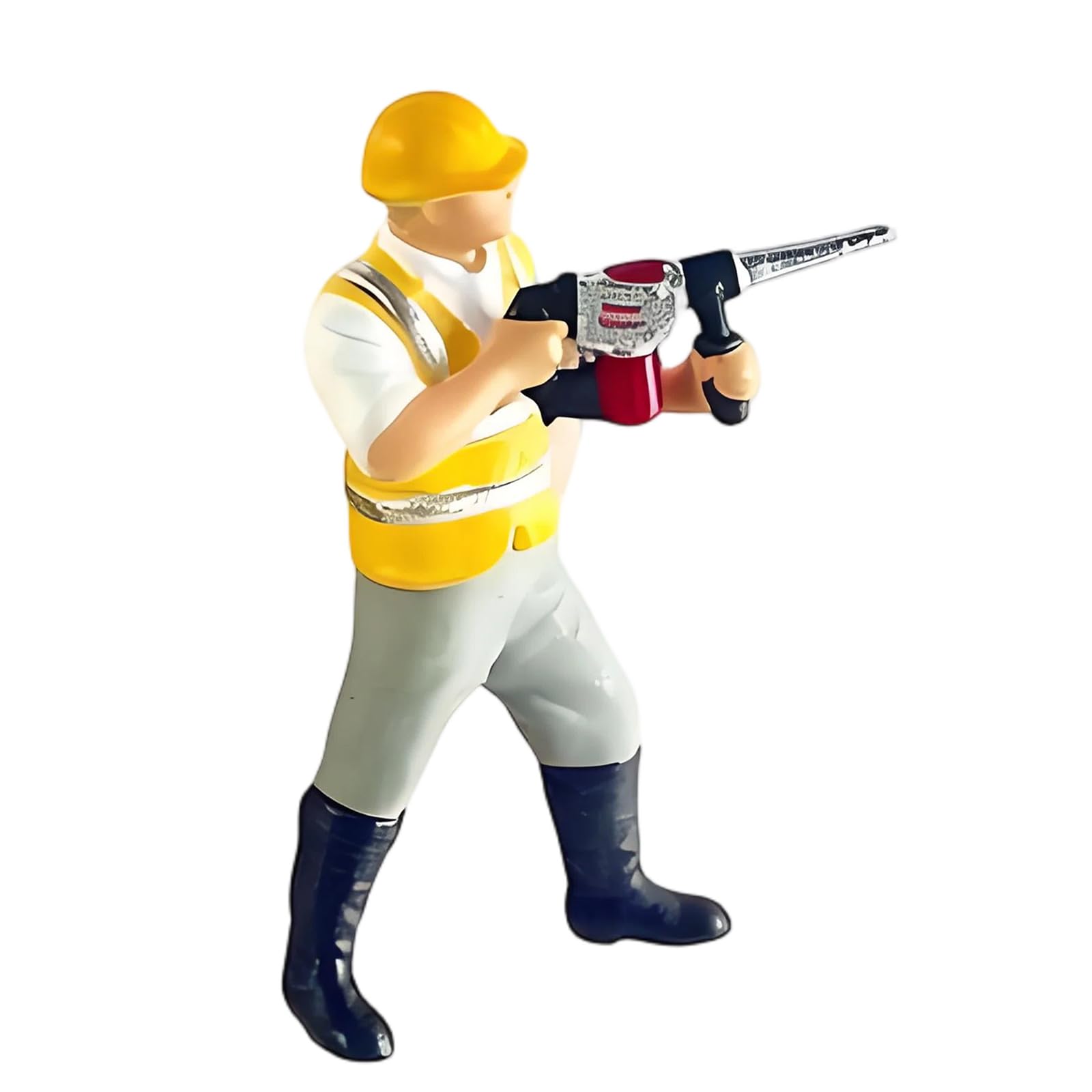 Psdndeww 1: 64 Construction Building Site Worker Miniature Model for Dollhouses Railway Train Collectors and Teachers Educational Construction Scene Tiny Replicas