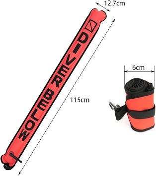 SMB Scuba Diver Marking Buoy Inflatable Signal Tube 210D Nylon with Relief Valve OralBC Tube Inflation System for Underwater Safety, Snorkeling and Spearfishing (Red)