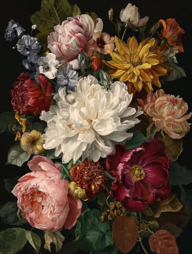 DIY Numéro d'Art fleur grand format 90x120cm avec peinture acrylique de loisir créatif l-8