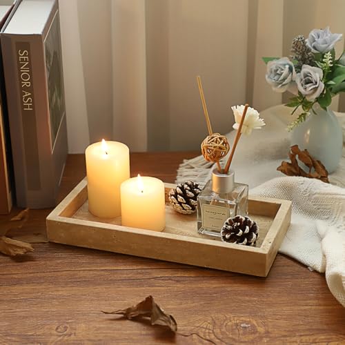 SUMNACON Natural Travertine Serving Tray Countertop Organizer, Rectangle Beige Bathroom Vanity Tray Jewelry Trinket Tray Decorative Storage for Kitchen Table Dresser (25x12x3cm) - Cosy Home Interiors SUMNACON Natural Travertine Serving Tray Countertop Organizer, Rectangle Beige Bathroom Vanity Tray Jewelry Trinket Tray Decorative Storage for Kitchen Table Dresser (25x12x3cm) - Image 6