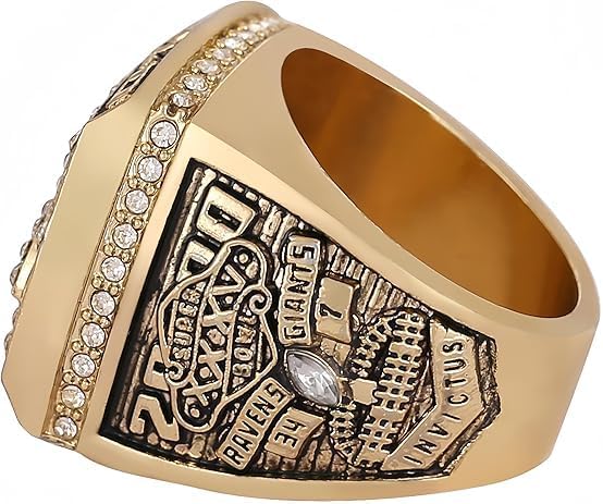 NATIONAL FOOTBALL CHAMPIONSHIP RING 2000 BAL RAVENS WITH WOOD BOX GIFT FOR CHRISTMAS AND BIRTHDAY