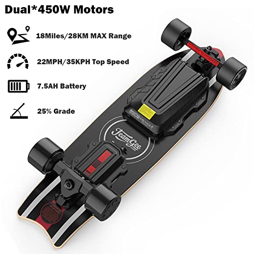 Teamgee H20 Mini Elektro Skateboard 80cm, bis zu 35 km/h, 900W Nabenmotoren - 2
