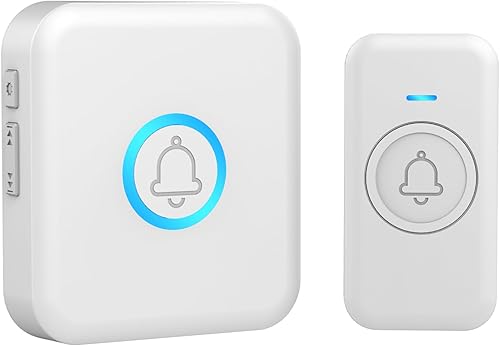 Miniatura 12 de Timbre inalámbrico, timbre de puerta impermeable con 60 campanadas, 5 niveles de volumen y 2 modos silenciosos, timbres de puerta inalámbricos Negro