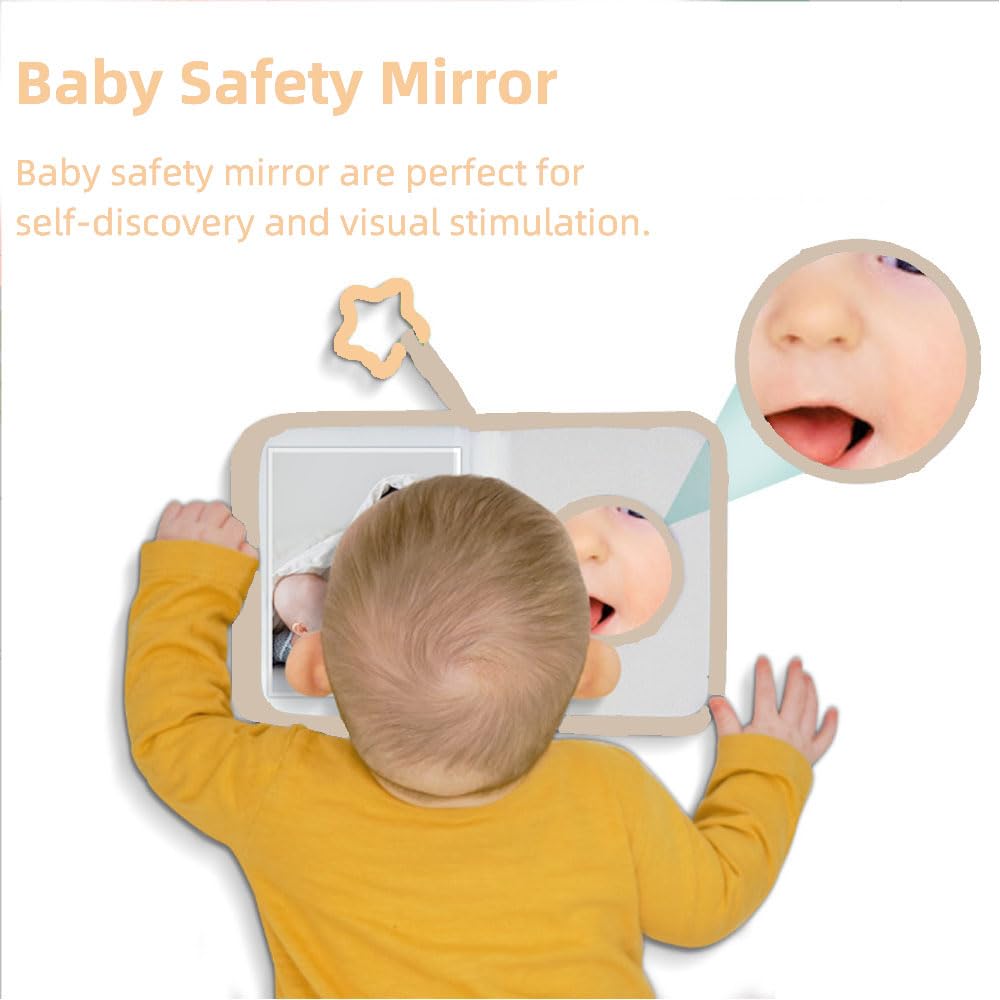 Oaygat Baby's My First Photo Album 17 4x6 Pictures Soft Cloth Photo Album with 2 Mirror Unisex Kids' Personalized Memory Photos Albums for Family Baby Shower Party Toddler Kid Girl - Image 4