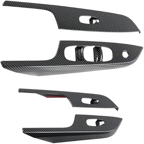 Miniatura 7 de Reposabrazos de puerta, cubierta de panel de interruptor de elevación de ventana, bordes de fibra de carbono, reposabrazos de puerta, interruptores