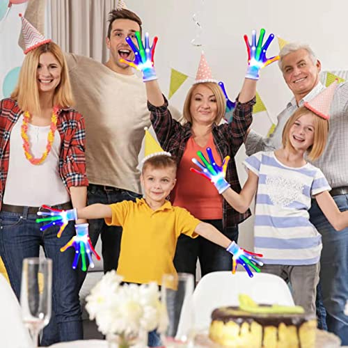 Led Gloves 5 Colors 6 Modes Light up Gloves Rave Finger Light Flashing Gloves Cool Fun Toys (L)3