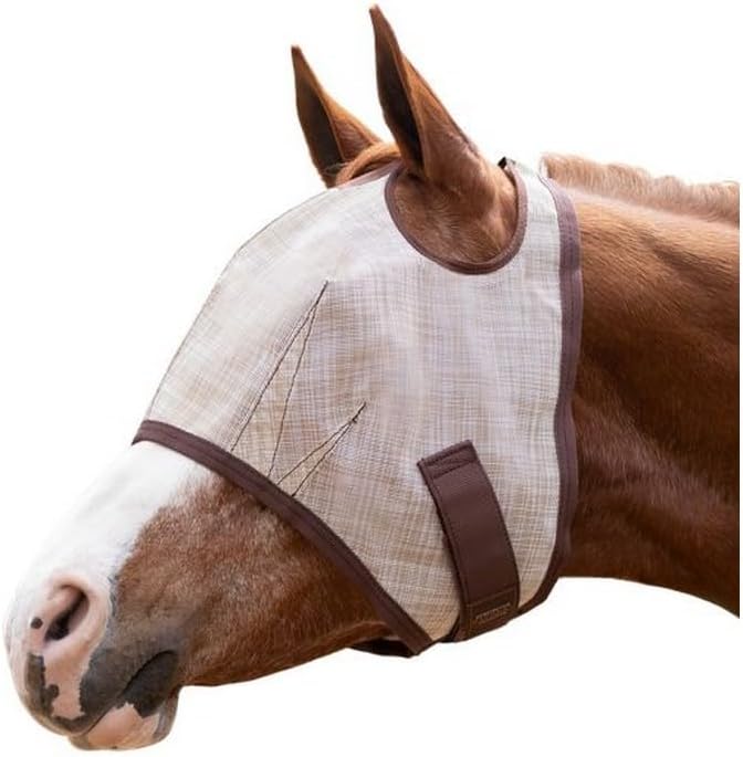 Kensington Fly Mask w/Web Trim Dual Ear Opening & Forelock Freedom Size: XXL-Draft Color: 500 - Desert Sand