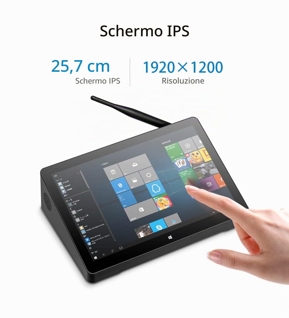 PIPO X10s - Tablet PC con Windows 10, 10.1" Full HD, Celeron J4125, RAM 6 GB DDR4, Memoria 64 GB, Wi-Fi AC Dual Band, PoE (Power over Ethernet), Bluetooth 4.0, USB 3.0, HDMI, Batteria 10.000 mAh