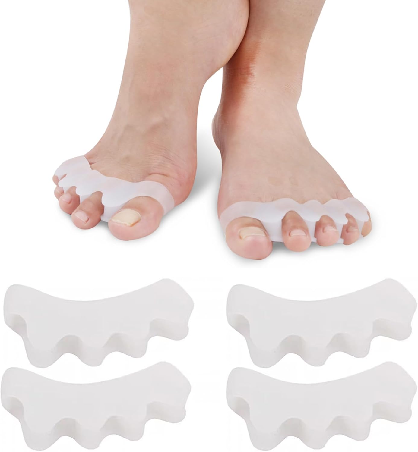 Silicone Toe Separators (2 Pair), Toe straighteners for Curled Toes