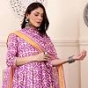KLOSIA Women Printed Anarkali Kurta and Pant With Dupatta Set