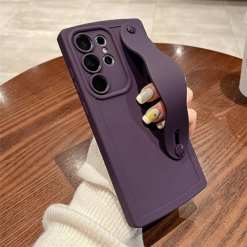 Dragonne de luxe pour Samsung S23 coque antichoc silicone souple violette