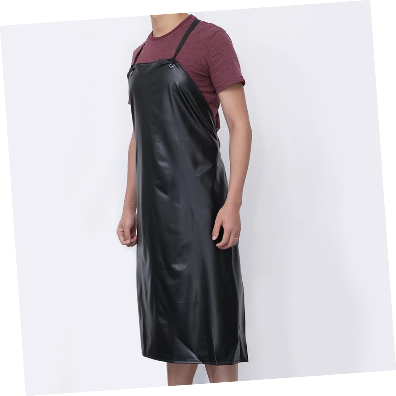 VALICLUD Delantal de Cocina Pvc Negro 3 Piezas Resistente a Grasa y Álcalis | Uso Doméstico y Restaurante, Formato Industrial, Apto para Camarera y Cocina Profesional