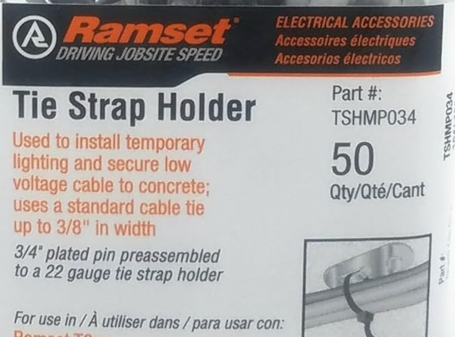 TSHMP034-50 Ramset TSHMP034 Tie Strap Strap w/3/4" Plated Pin