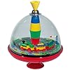 Lena 52120 – Panoramakreisel Eisenbahn Ø 19 cm, Kunststoff Schwungkreisel, klassischer Pumpkreisel, Musikkreisel mit Lokomotive, Kreisel mit Standfuss, Spielzeugkreisel für Kinder ab 18 Monate