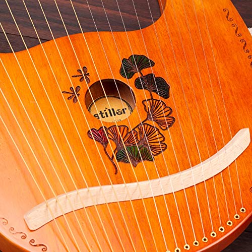 tellaLuna 19 String Wooden Lyre Harp Metal Strings Mahogany Solid Lyre Piano Instrument with Tuning Wrench and Spare… - Image 6