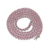 Gargantilla de tenis de 1 fila, diamantes creados en laboratorio, 4 mm, multicolor, 40,6 a 61 cm