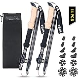 Flintronic Einklappbarer Wanderstock, 115-135 cm Wanderstöcke Teleskop, Leichtgewichtige Aluminium Wanderstöcke , Walking Stöcke mit Korkgriff