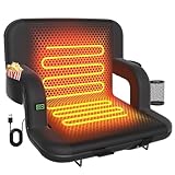 DEKEMASTER Heated Stadium Seats for Bleachers with Back Support, Portable Bleacher Chairs with Back and 2.5'' Thick Comfy Cushion, 6 Adjustable Positions Pdded Bleacher Seat for Sport Events Camping