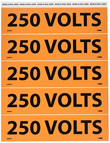 Marqueur de tension JL2007O NMC 250 volts en vinyle orange 9x5,3 cm