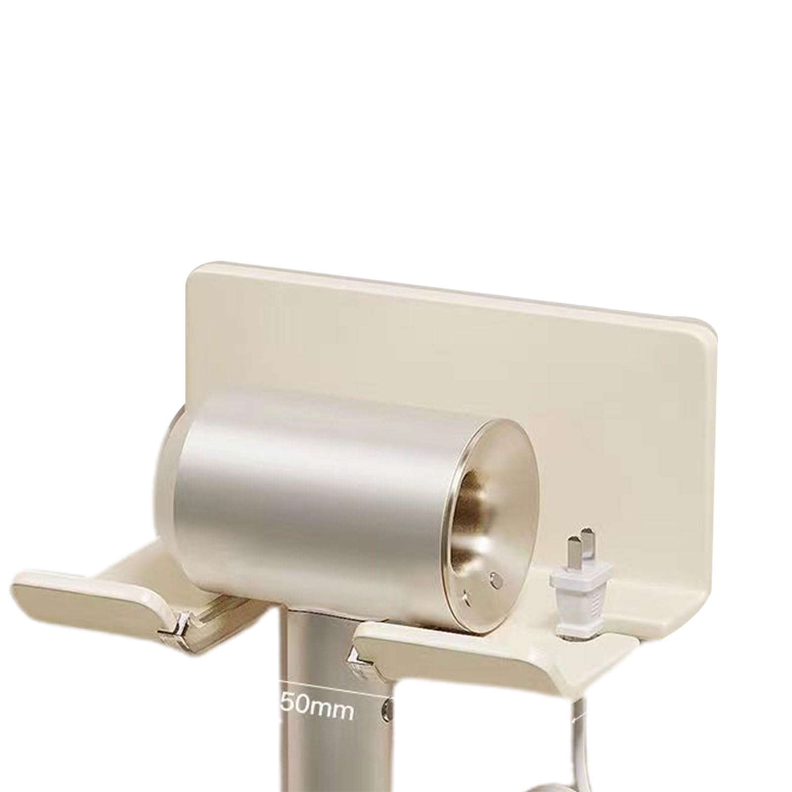 BYYLECL Hair Dryer Storage Rack,No Punch Hair Dryer Hanging Rack with Cord Wrap,Wall Mounted Space Aluminum Hair Dryer Rack,Multifunctional Hair Dryer Storage Rack with Cord Loop and Organizer D