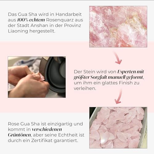 PLANTIFIQUE Rosenquarz Gua Sha Stein - Guasha Gesichtsmassage für Augenschwellungen, Hautstraffung, Lymphdrainage Gesicht - Face Massager 5
