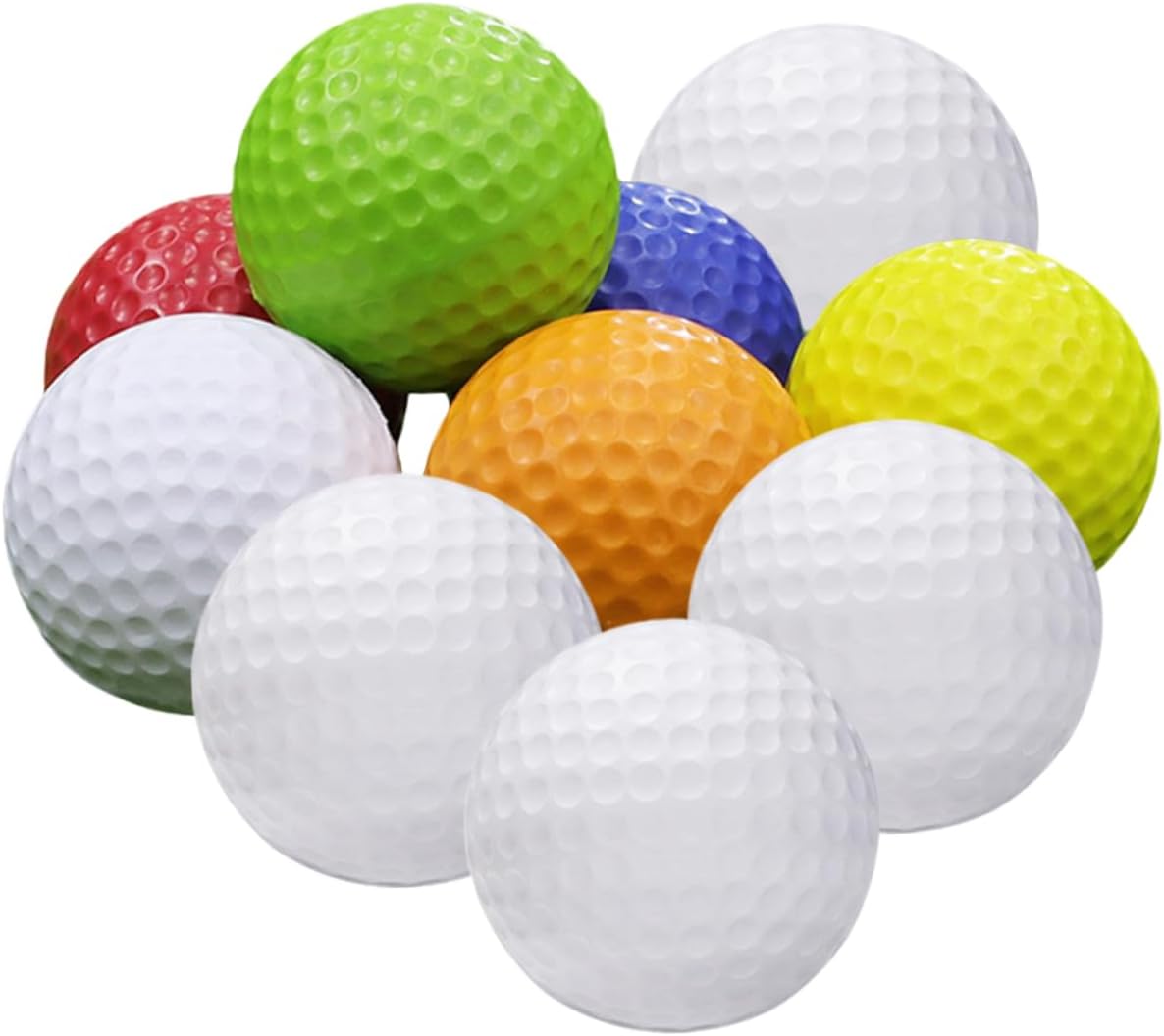 10Pcs Golf Balls Durable Blank Practice Balls for Outdoor Training High Elasticity Exercise Accessory for Adults for Home School and Stadium Use