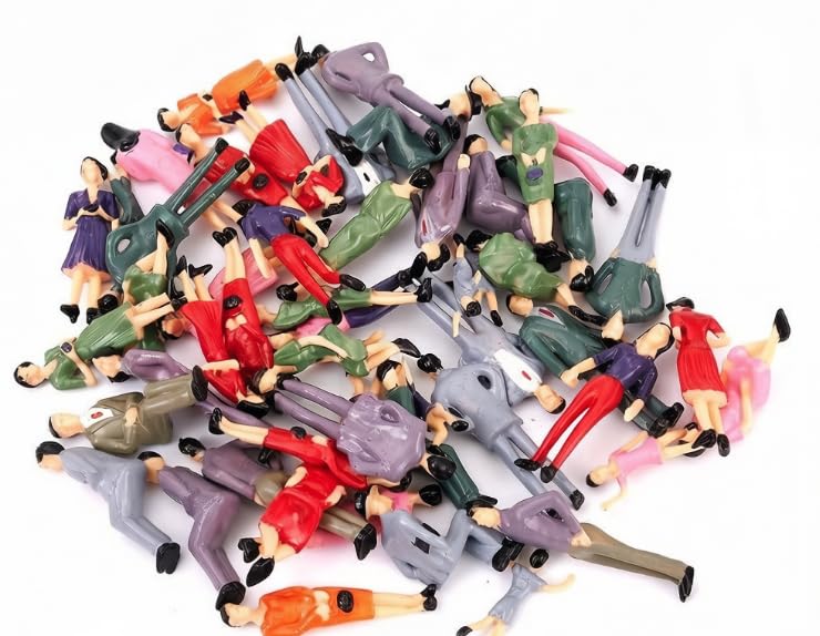50pcs 1:32 ale Modello Persone Figure di Plastica Seduto e In Piedi Figurine per 1 Calibro Ferrovie Modellismo, Piattaforme Stazioni, Street enes, Tavola di Sabbia Layout e Decorazione Landape