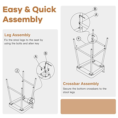 Costway Bar Stool, 24.5-Inch Height Industrial Pub Stool With Backrest And Footrest, Metal Legs, Low-Back Breakfast Counter Height Chair For Living Room Kitchen Bar, Rustic Brown & Black #TOP5