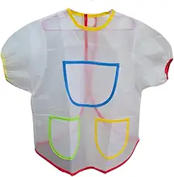Avental Infantil Transparente Com Manga Curta Disponível Nos Tamanhos P M E G