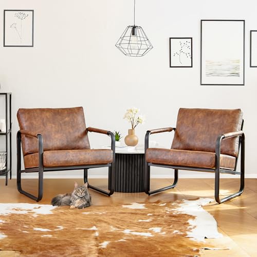 PrimeZone Faux Leather Accent Chair Set