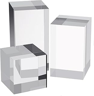 Anopono アクリルキューブ アクリルブロック 透明 ディスプレイ スタンド 展示 台座 写真 撮影 (直方体 3サイズ)