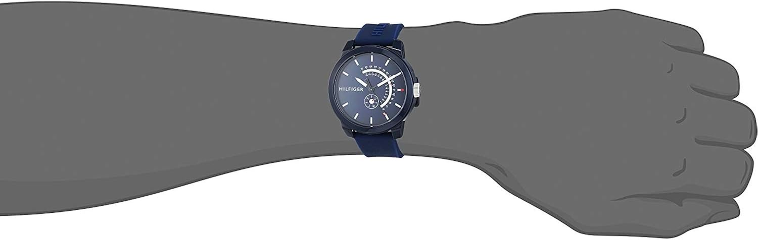 Tommy Hilfiger Orologio Analogico al Quarzo da Uomo con Cinturino in Silicone Blu - 1791482