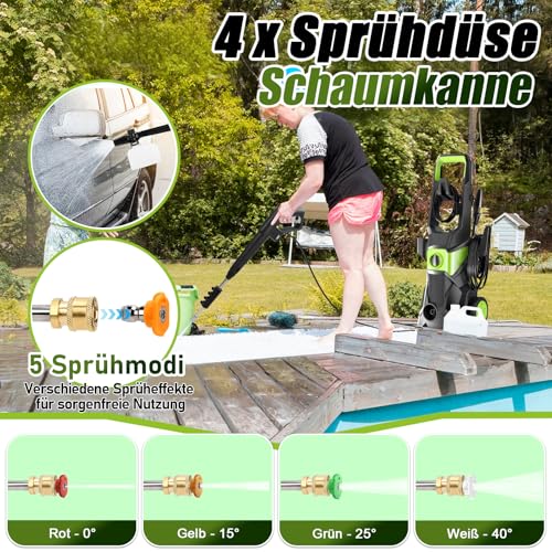 Robustes Gehäuse des WODHMIEY HD-275 mit integriertem Schlauchaufwickler - Detailansicht von WODHMIEY 275 Bar 546 L/h...