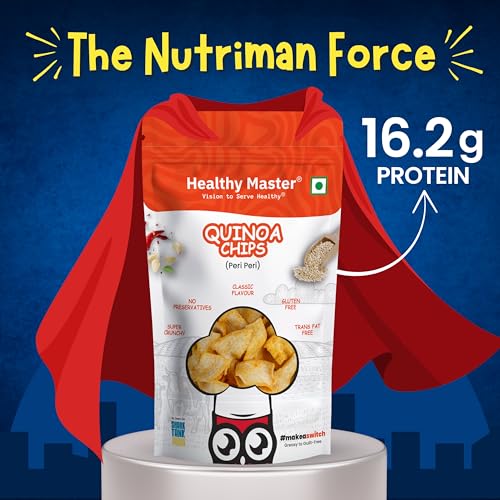 Image of Healthy Master Quinoa Chips Combo 300g (100g Each) Pack of 3 | Light & Crispy | High Protein Chips | Gluten-Free | No Maida, No Palm Oil | Low-Calorie | Healthy Snacks for Adults & Kids